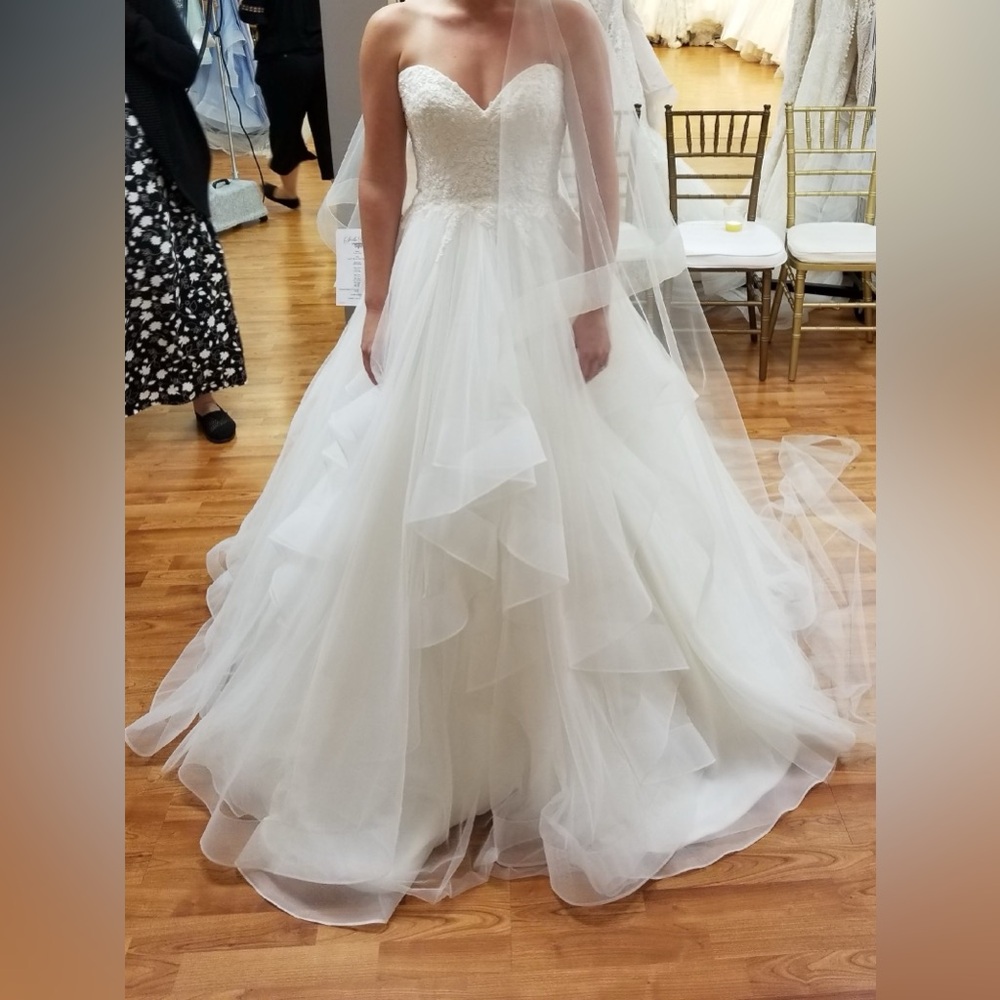 STELLA YORK A-LINE WEDDING DRESS WITH LACE BODICE 6330